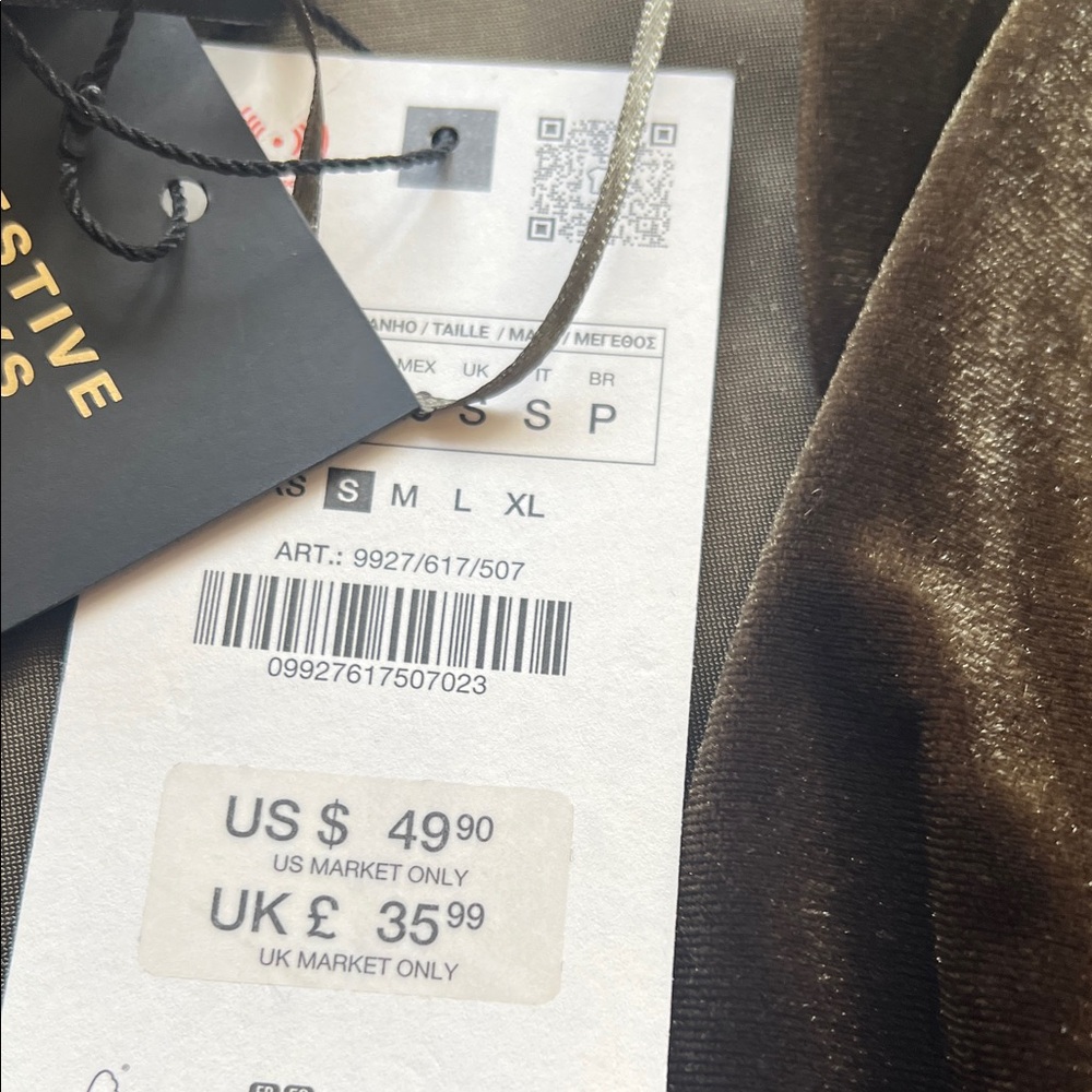 Zara Black Velvet Midi Dress - Picture 2 of 4